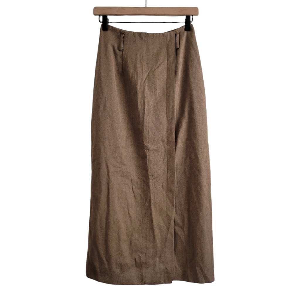 VTG Casual Corner Brown Tan High Rise Midi Skirt‎